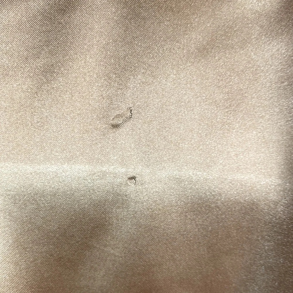 VINTAGE Fredericks of Hollywood Satin Lace Robe Gold Wrap Tie Waist Size L - Picture 9 of 13